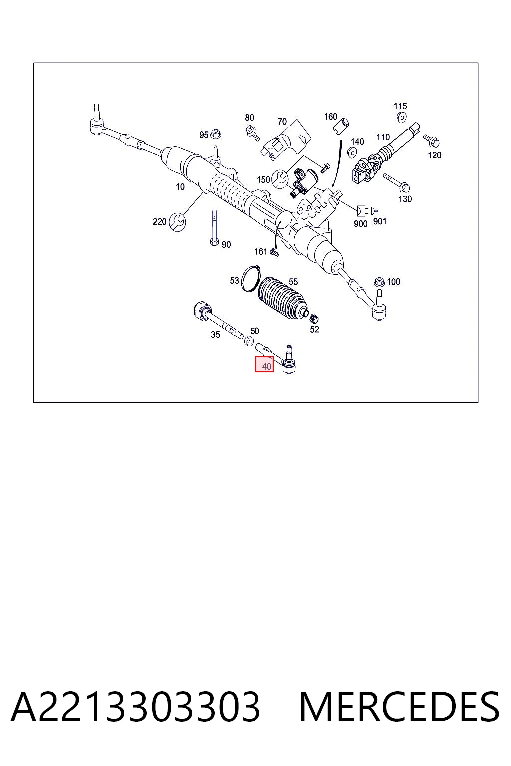 A2213303303 Mercedes Наружный наконечник рулевой тяги