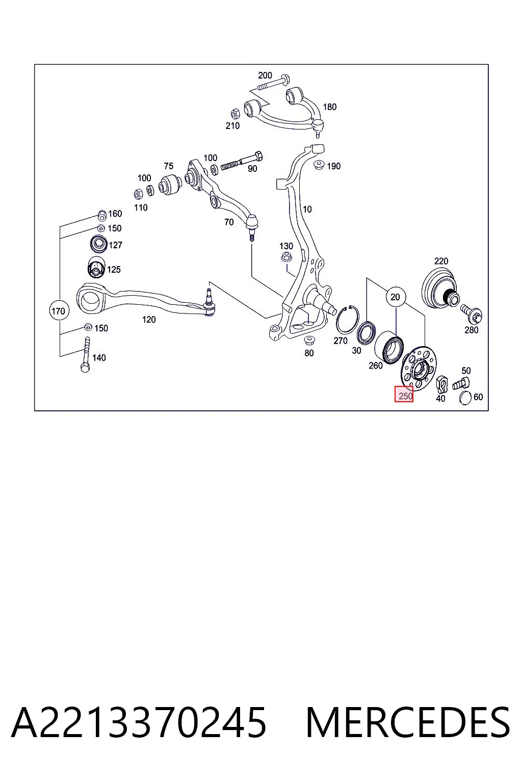 Ступица передняя MERCEDES A2213370245