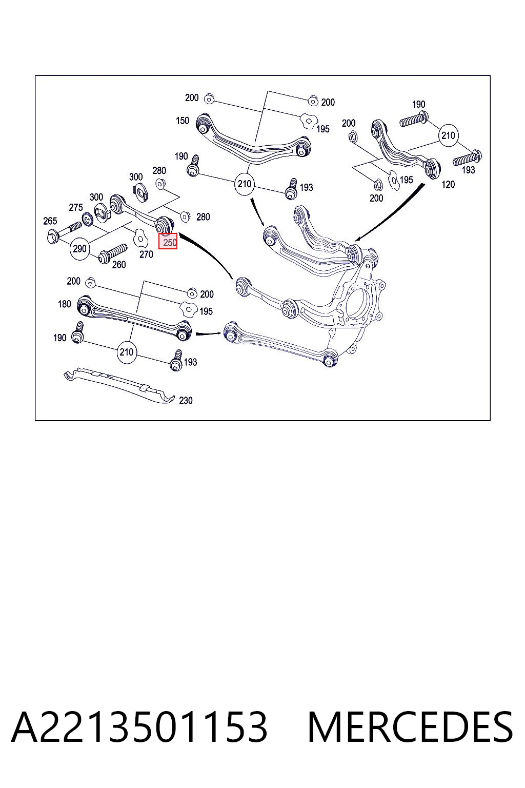 A2213501153 Mercedes Поперечная тяга задней подвески