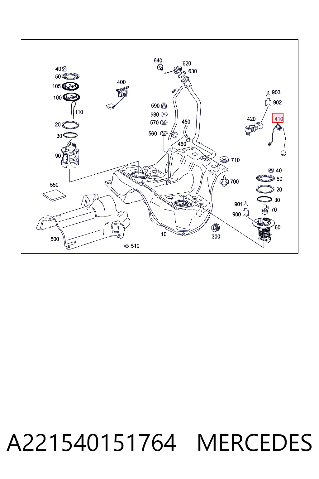 A221540151764 Mercedes Датчик уровня топлива в баке
