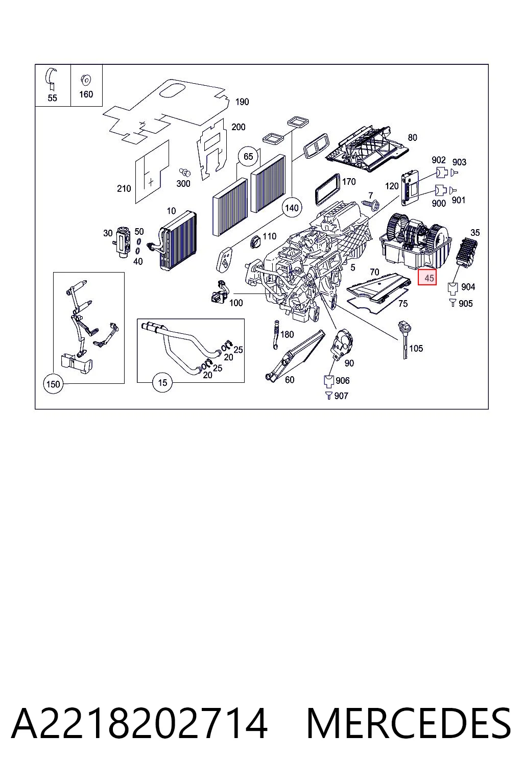 A2218202714 Mercedes Электромотор печки