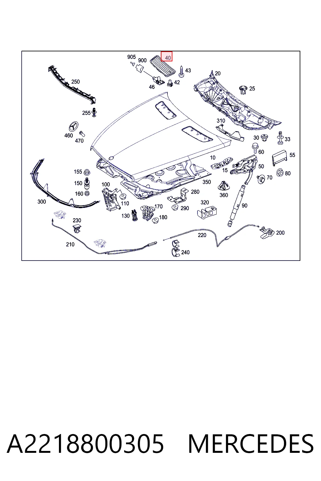 A2218800305 Mercedes Пластик дворников