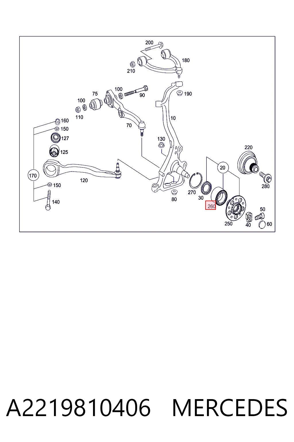 A2219810406 Mercedes Подшипник ступицы передней
