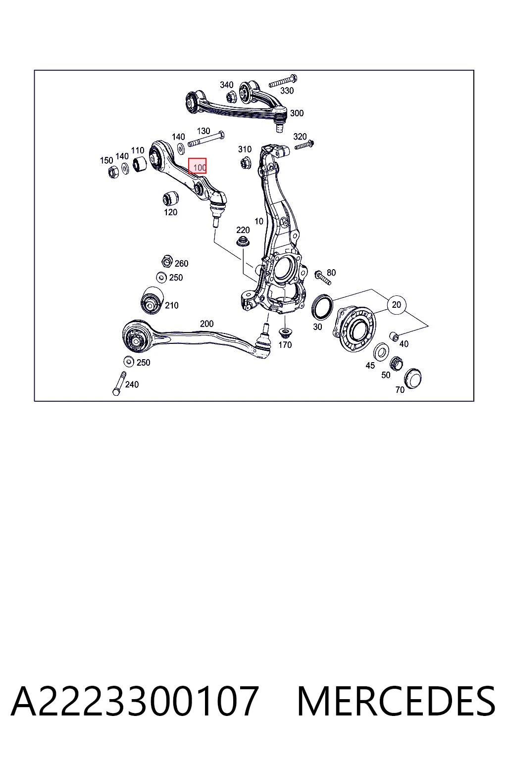 A2223300107 Mercedes Рычаг передней подвески нижний левый