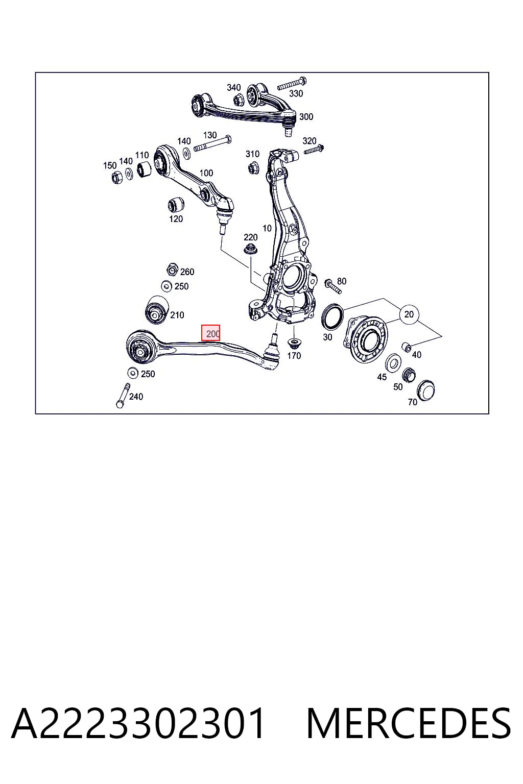 A2223302301 Mercedes Рычаг передней подвески нижний левый
