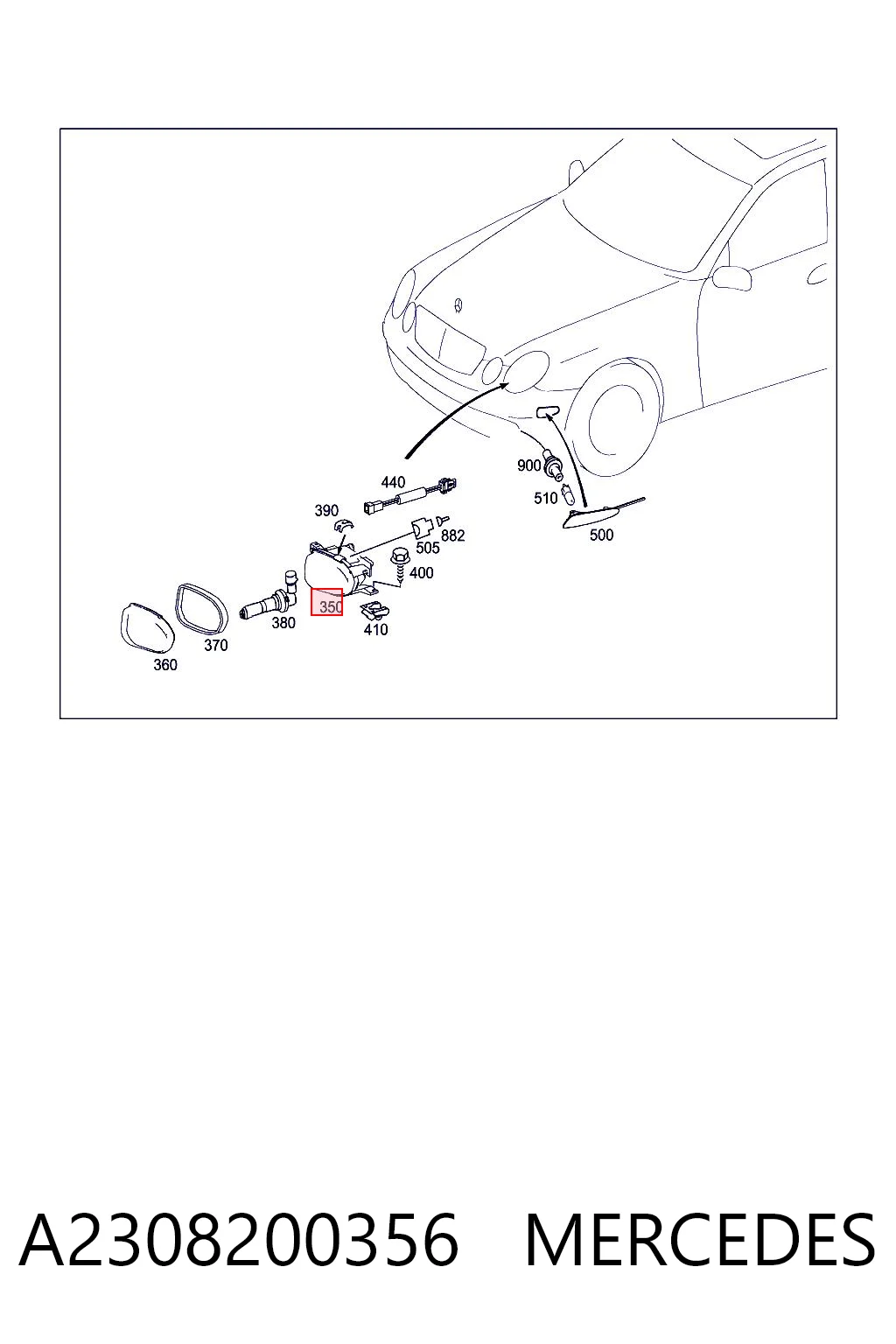 Фара противотуманная, левая Mercedes E универсал (S211) (2003 - 2009) цена, от 141.45 USD