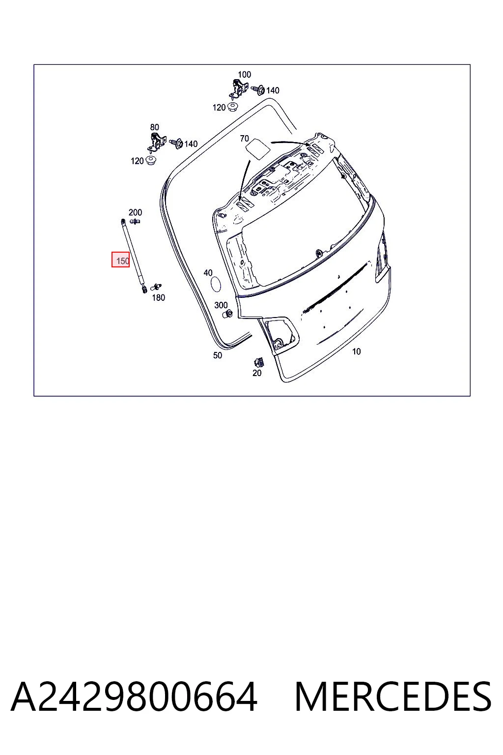 A2429800664 Mercedes Амортизатор крышки багажника