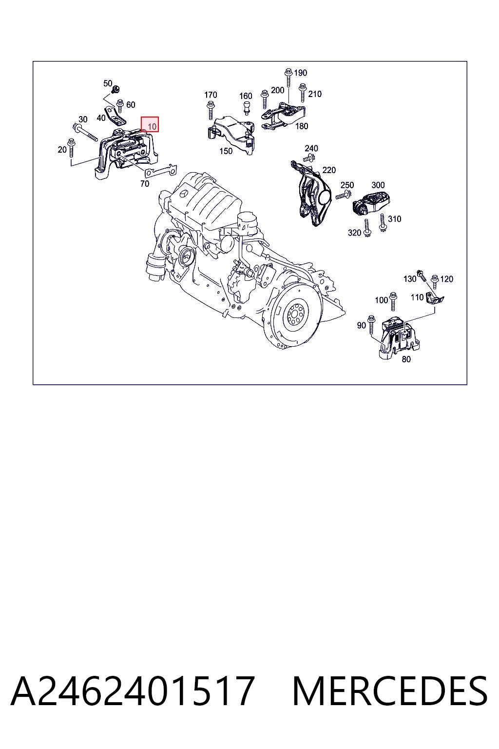 A2462401517 Mercedes Правая подушка двигателя