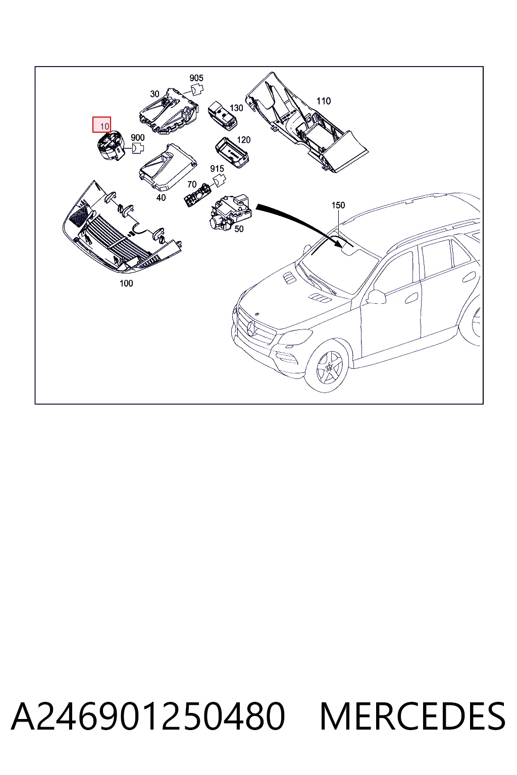 Датчик дождя Mercedes ML/GLE внедорожник (W166) (2011 - 2014) цена, от 25.42 USD