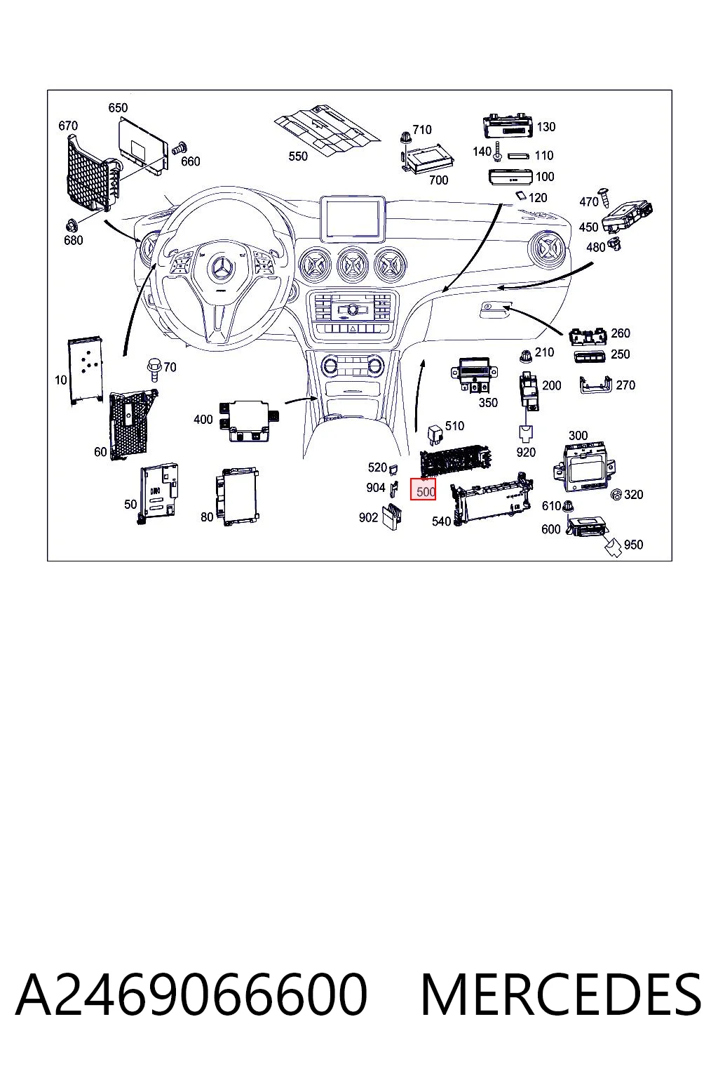 Блок предохранителей MERCEDES A2469066600
