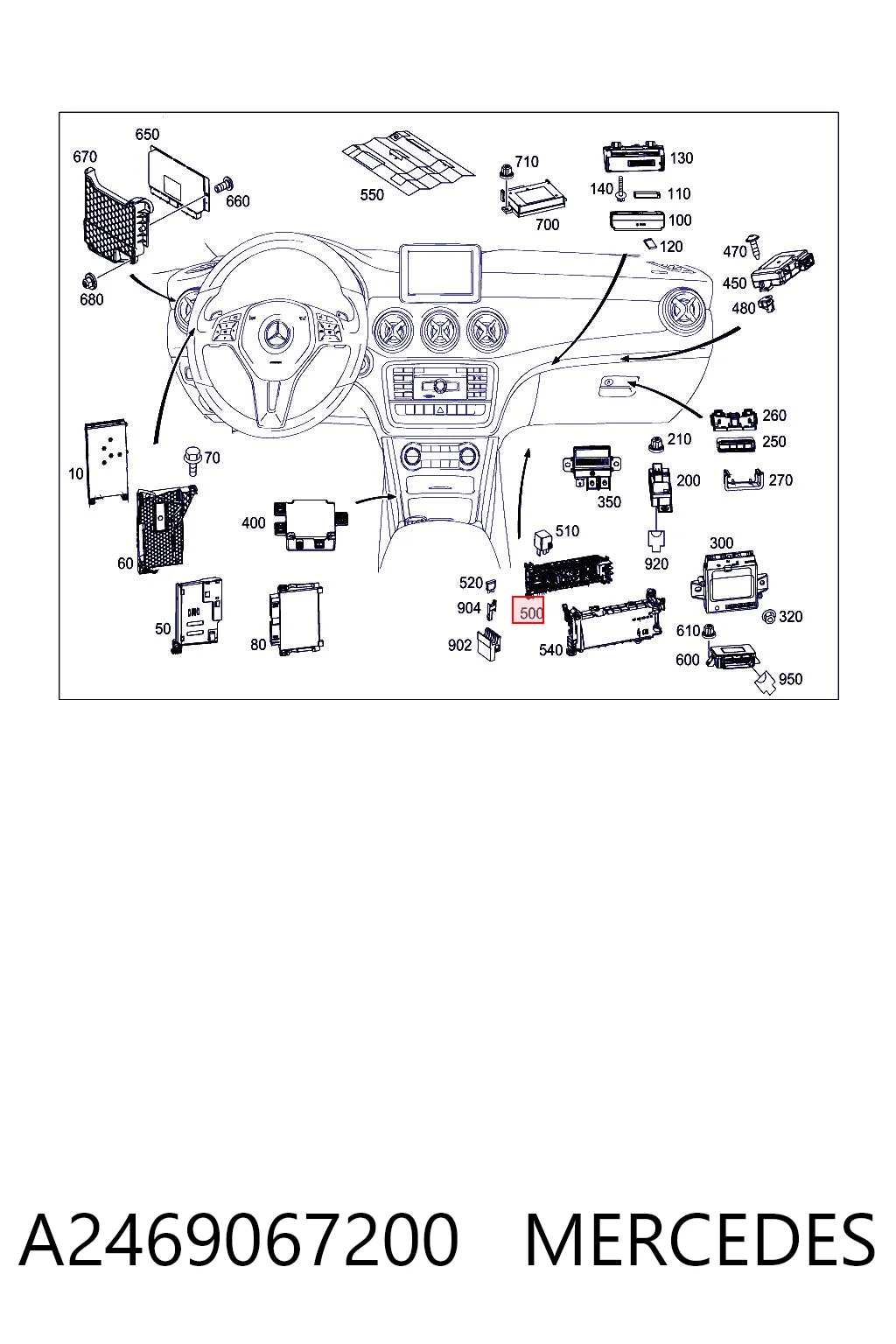 Блок предохранителей MERCEDES A2469067200