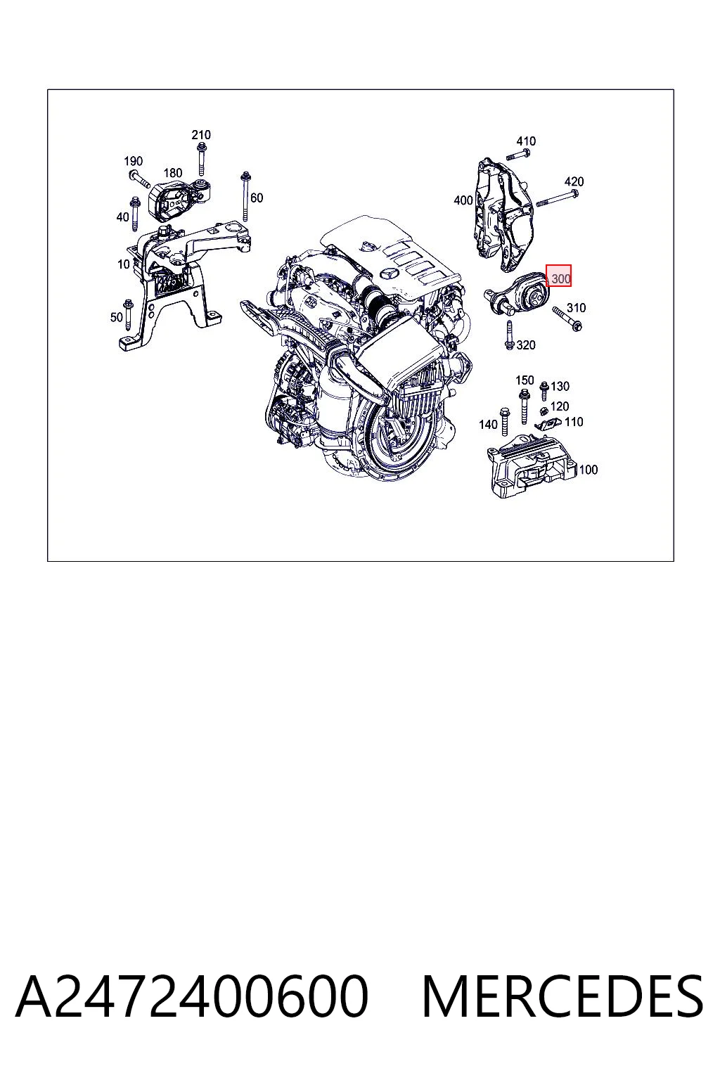 A2472400600 Mercedes Задняя подушка двигателя