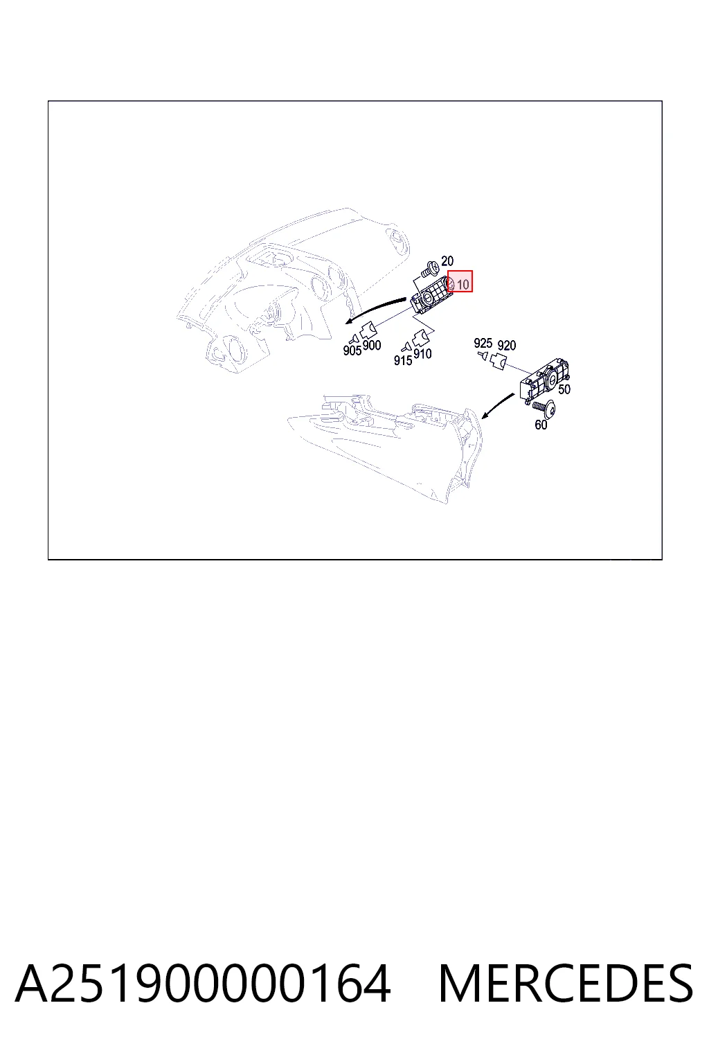 Механизм управления кондиционером на Mercedes ML/GLE  W164