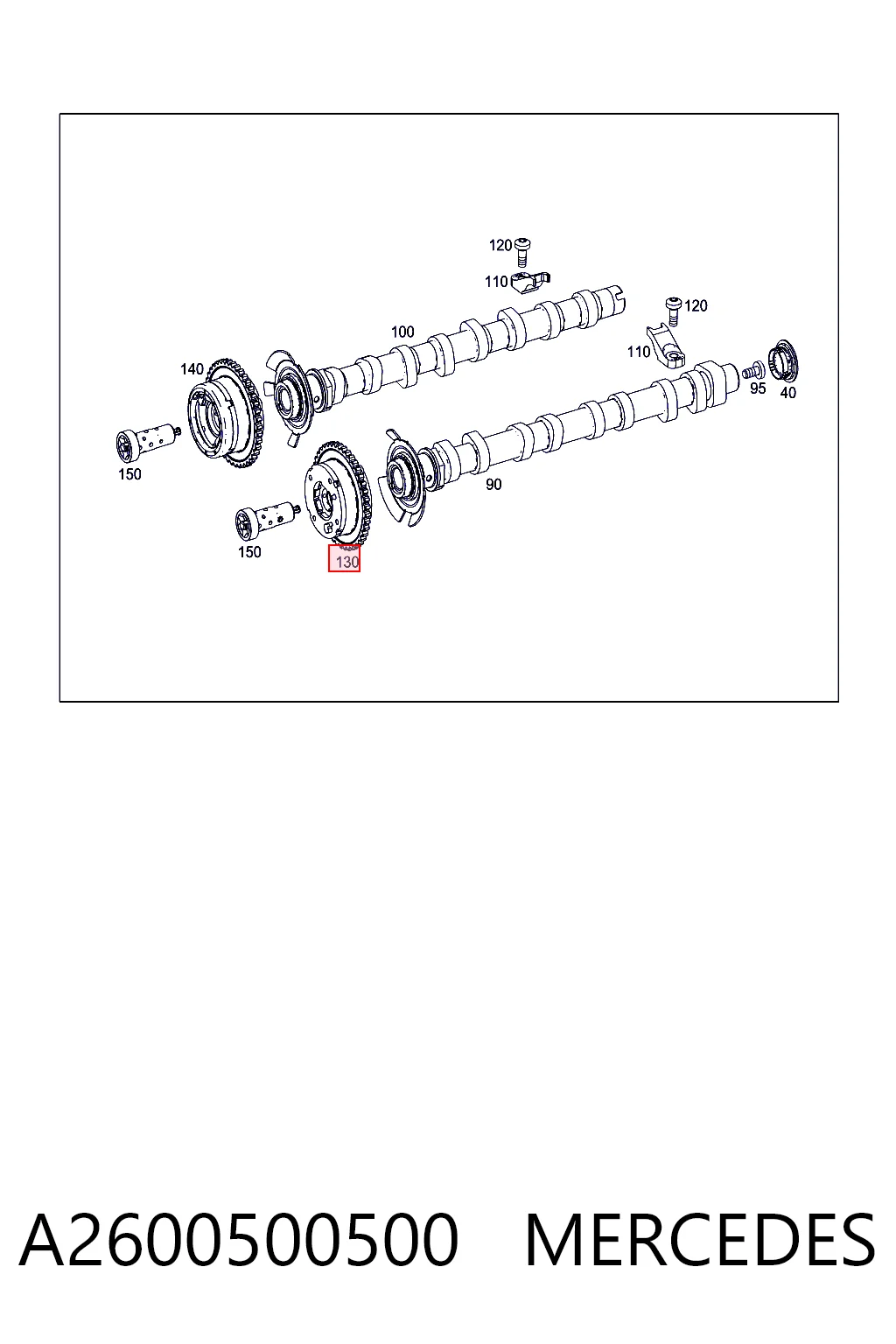 A2600500500 Mercedes Звездочка шестерня распредвала двигателя выпускного