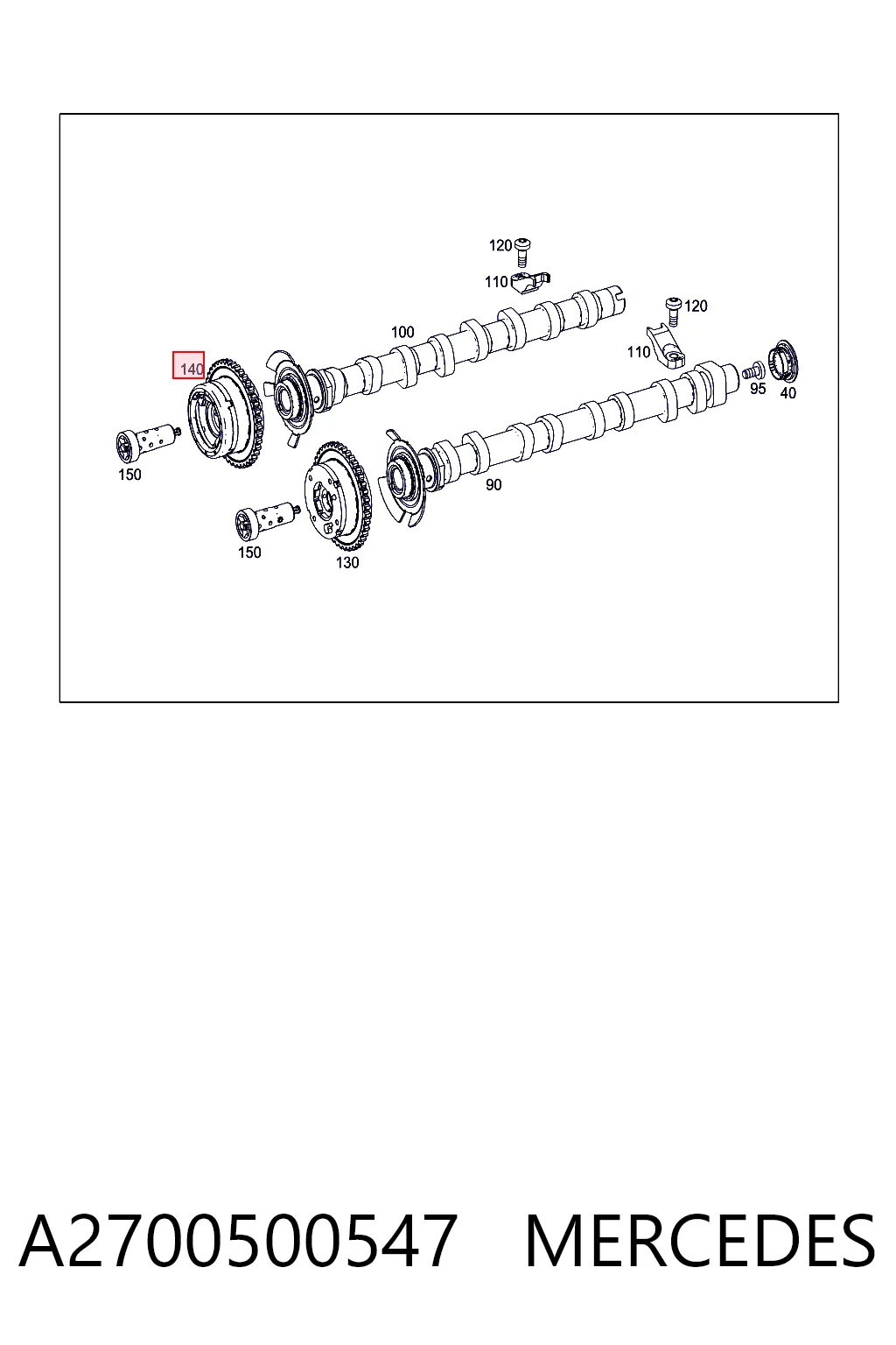 A2700500547 Mercedes Звездочка-шестерня распредвала двигателя, выпускного