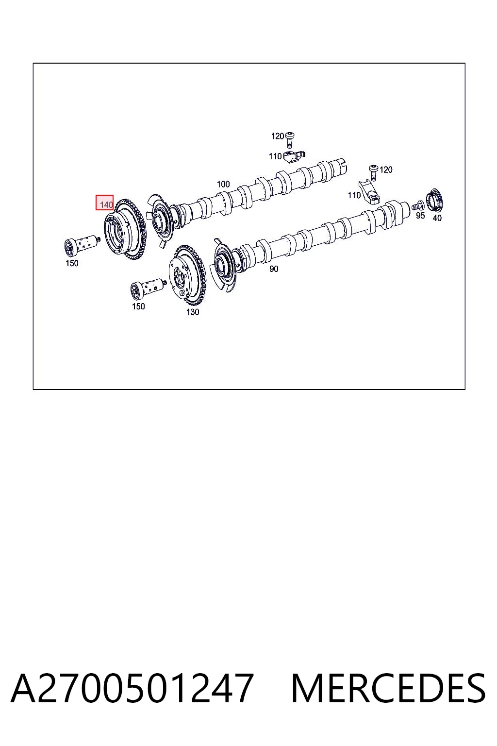 A2700501247 Mercedes Звездочка-шестерня распредвала двигателя, выпускного