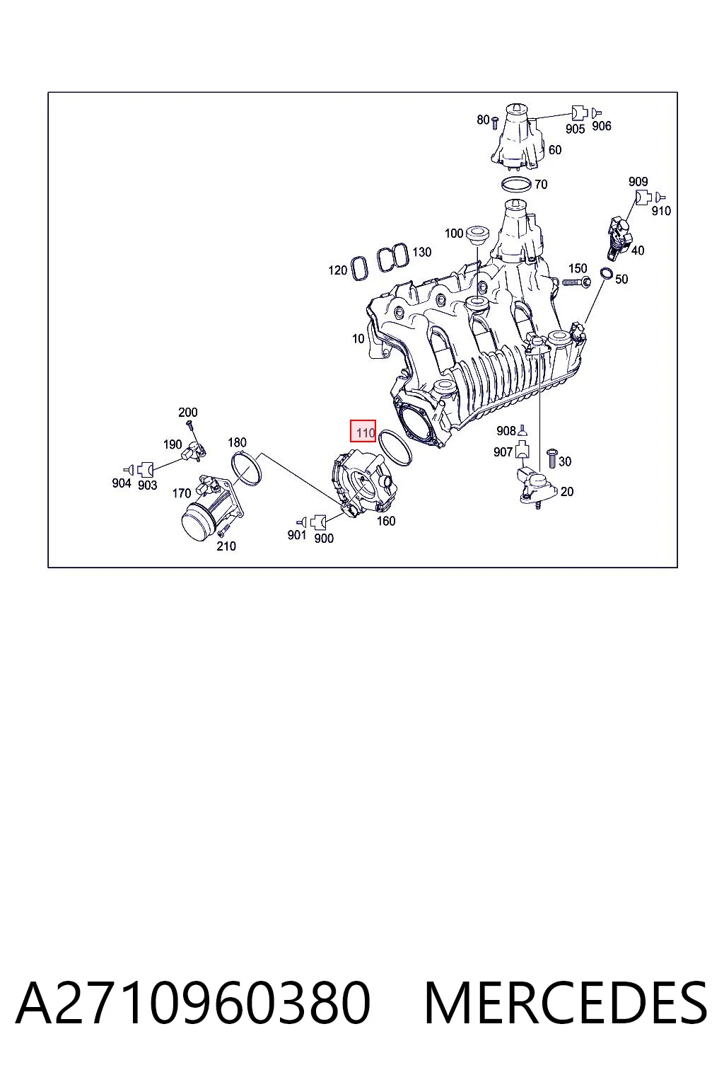 Прокладка дроссельной заслонки Mercedes C седан (W204) (2007 - 2014) цена, от 7.09 USD