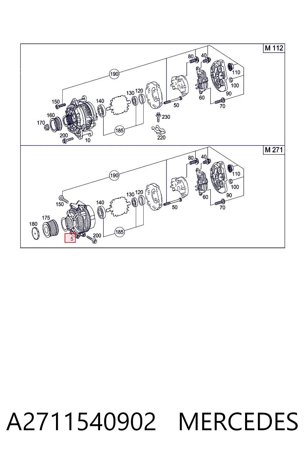 A2711540902 Mercedes Генератор автомобильный