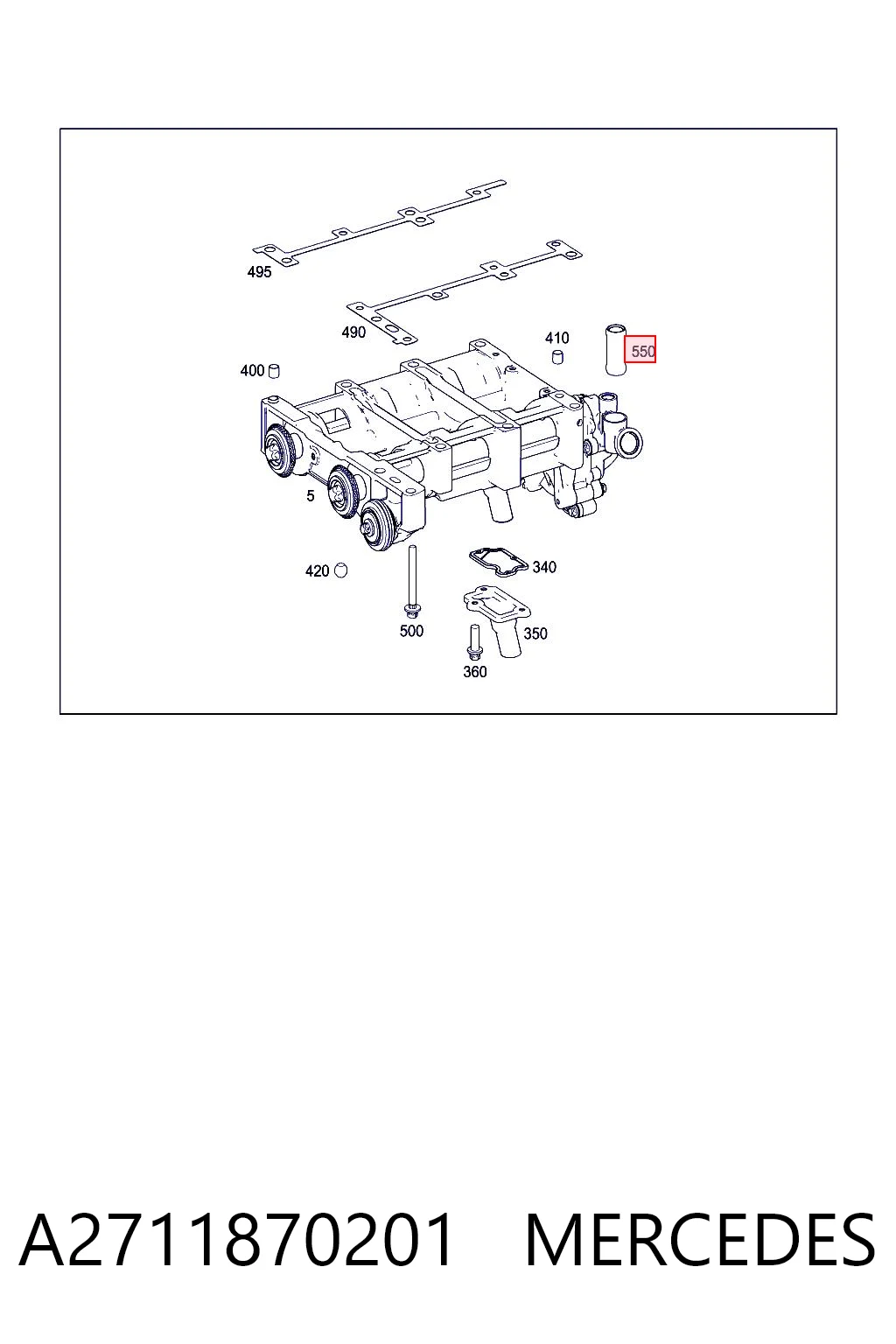A2711870201 Mercedes Подача масляная труба