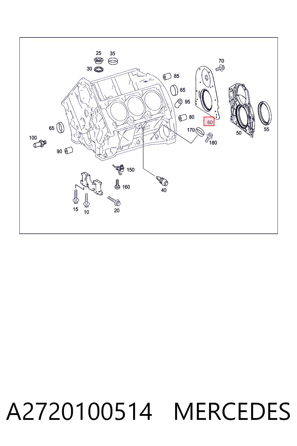 A2720100514 Mercedes Сальник коленвала двигателя, задний