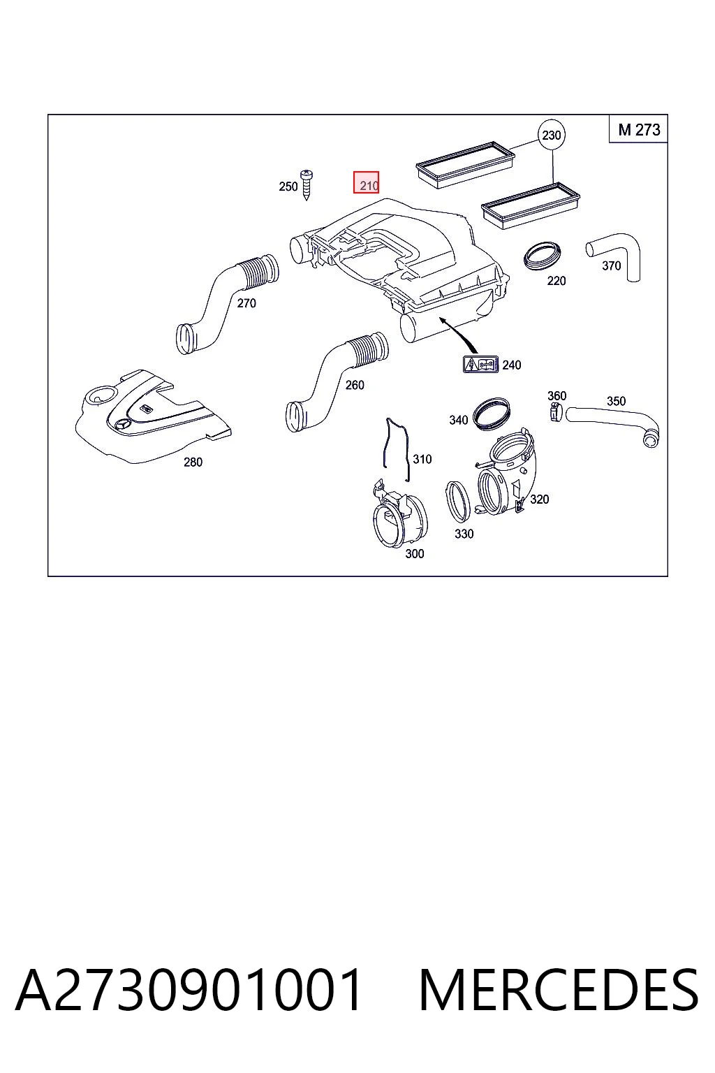 Коробка фильтра на Mercedes ML/GLE  W164
