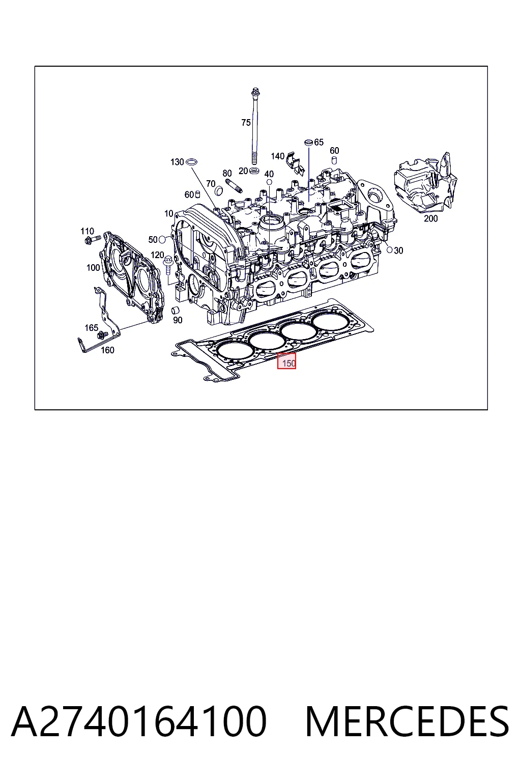 A2740164100 Mercedes Прокладка головки блока