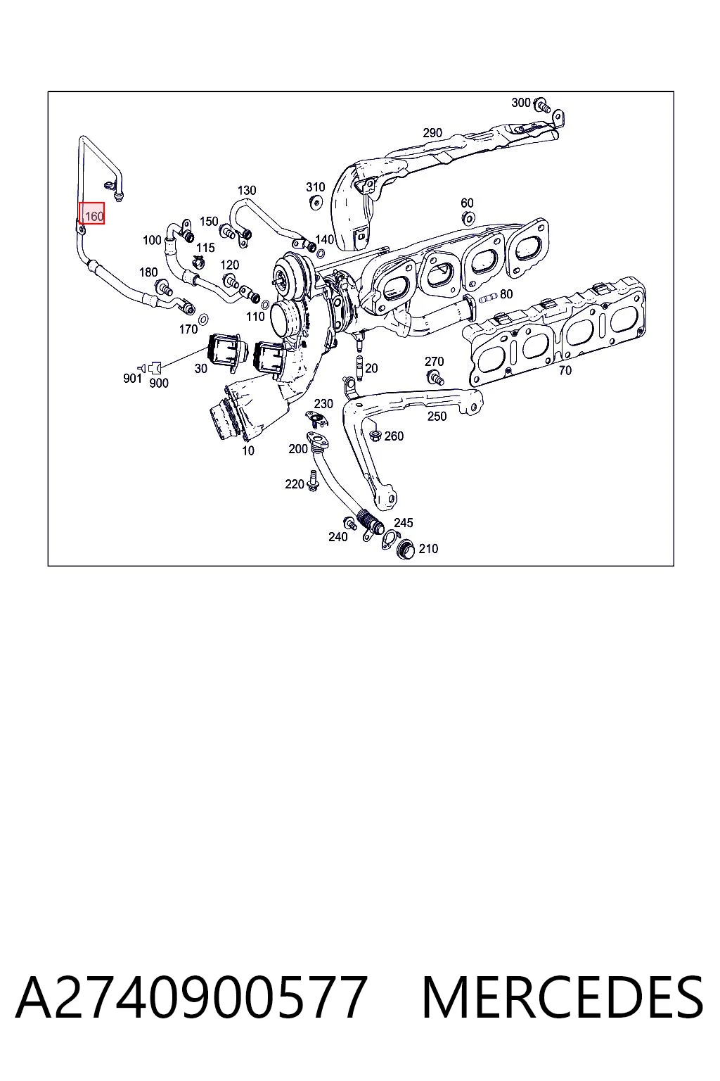 A2740900577 Mercedes Подача масляная труба