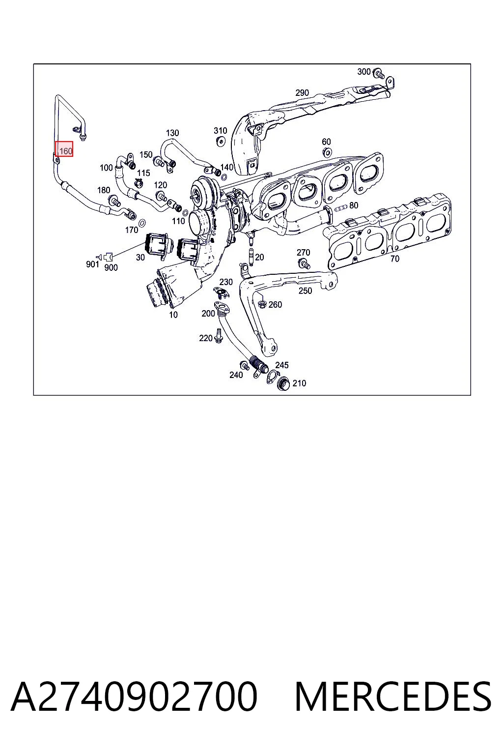 A2740902700 Mercedes Подача масляная труба