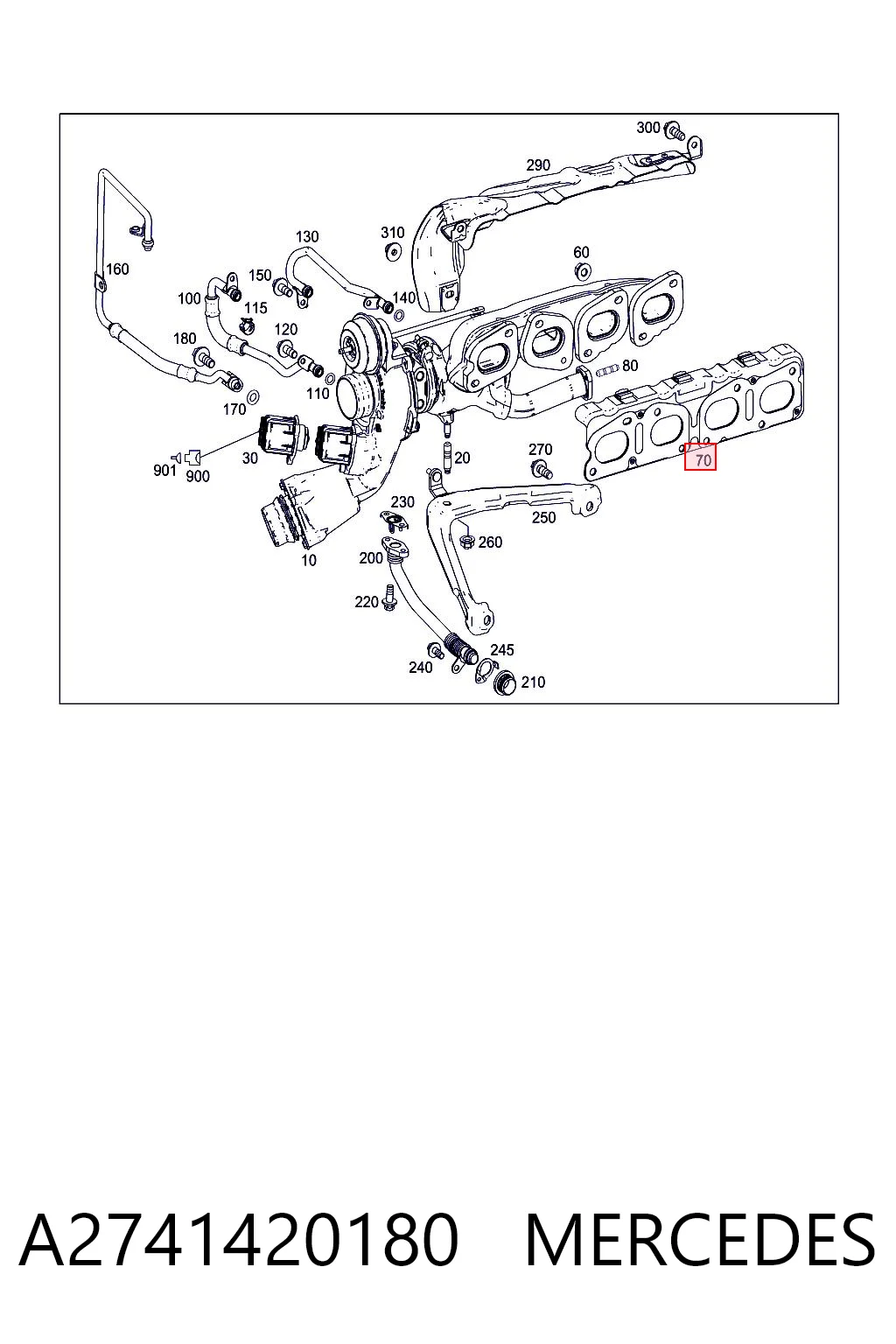 A2741420180 Mercedes Прокладка коллектора выпуск