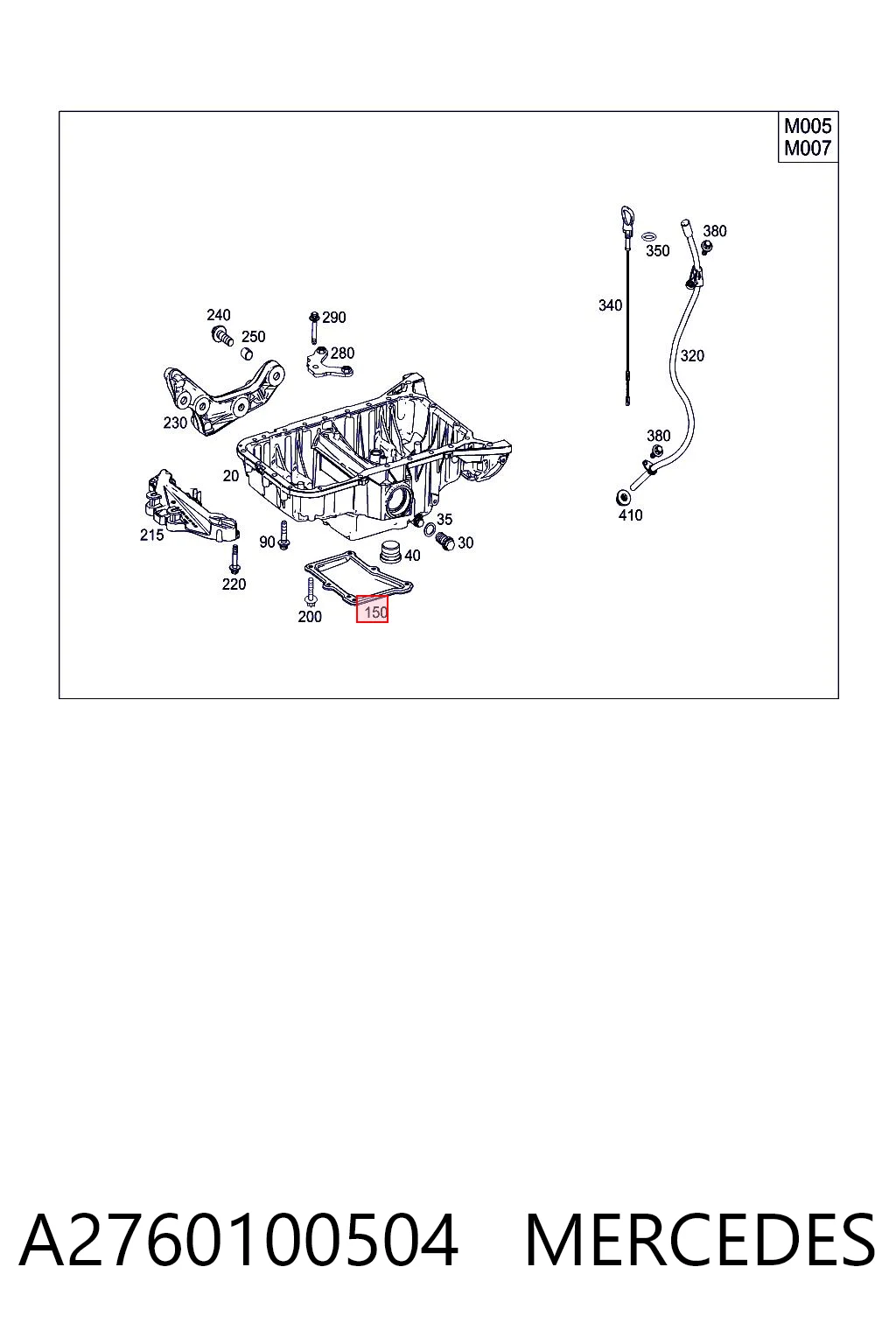 A2760100504 Mercedes Картер масляный