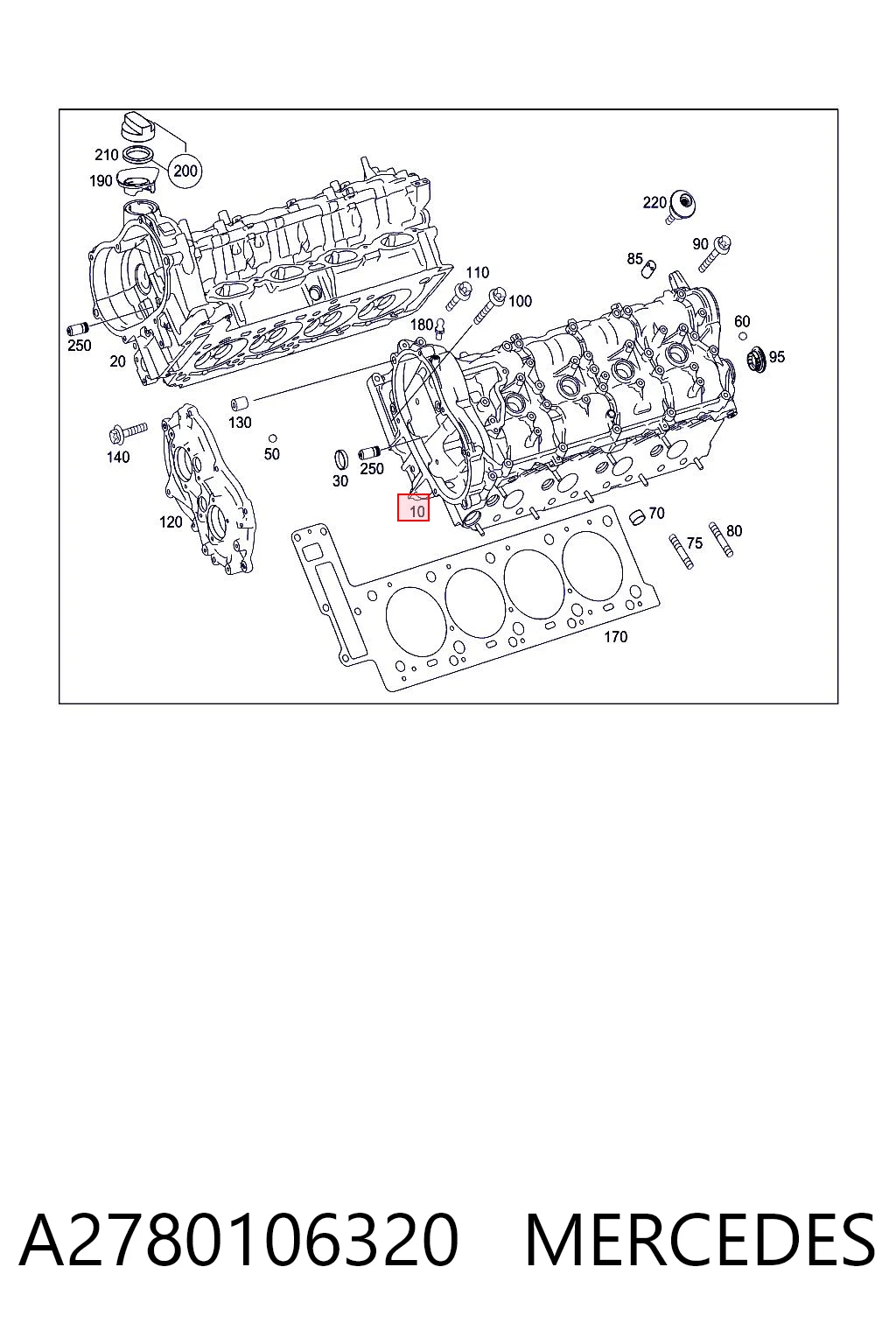 Головка двигателя Mercedes E седан (W212) (2009 - 2016) цена, от 318.52 USD