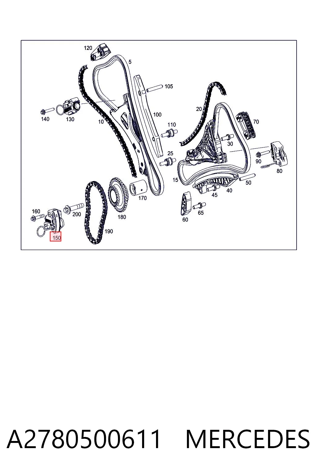 A2780500611 Mercedes Натяжитель цепи ГРМ правый