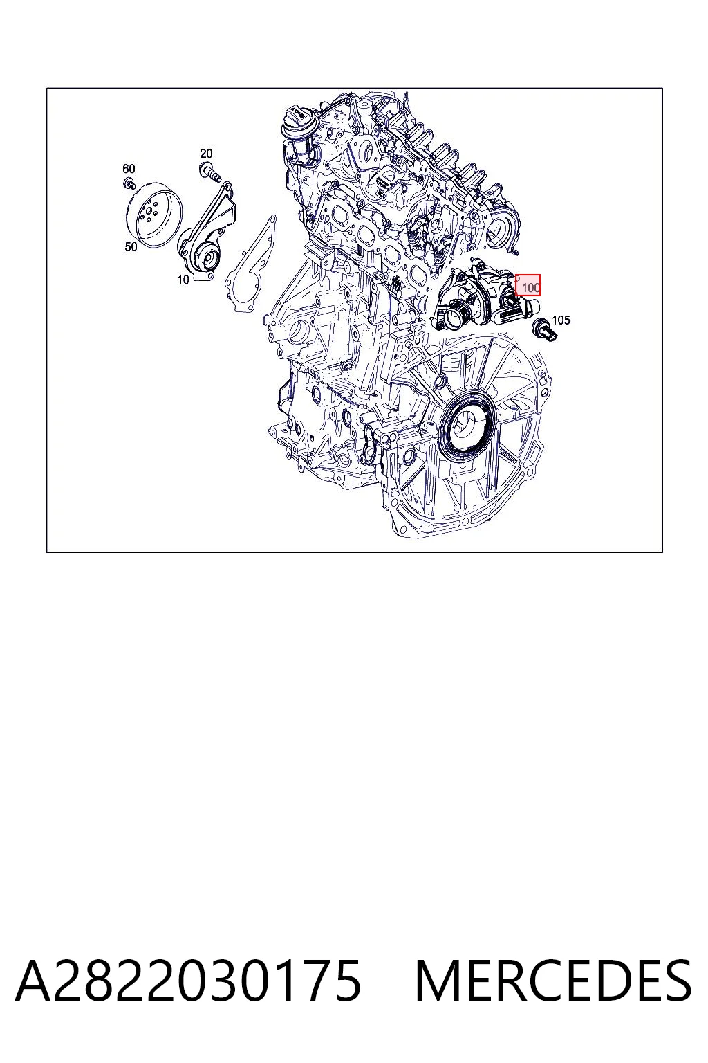 A2822030175 Mercedes Корпус термостата в сборе