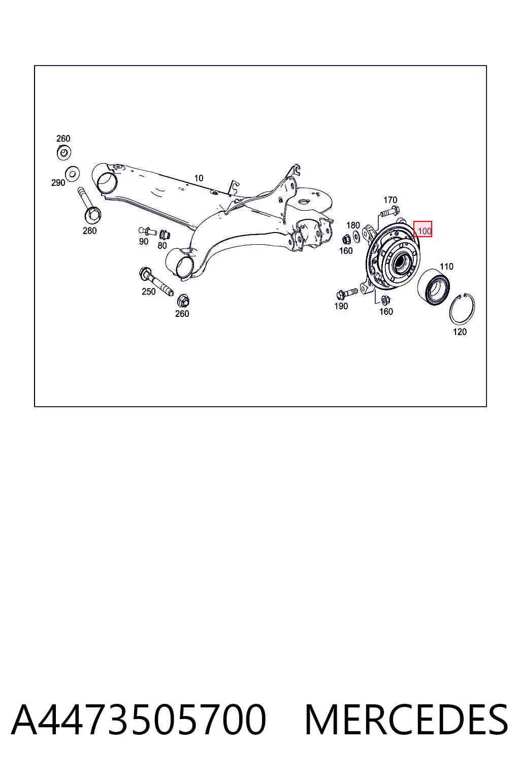 Ступица передняя MERCEDES A4473505700