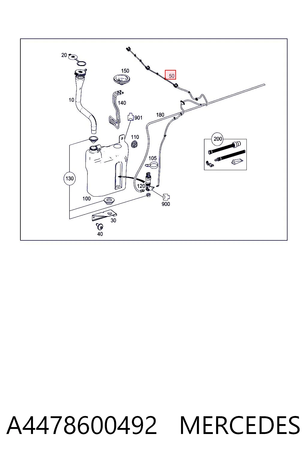 A4478600492 Mercedes Шланг омывателя лобового стекла