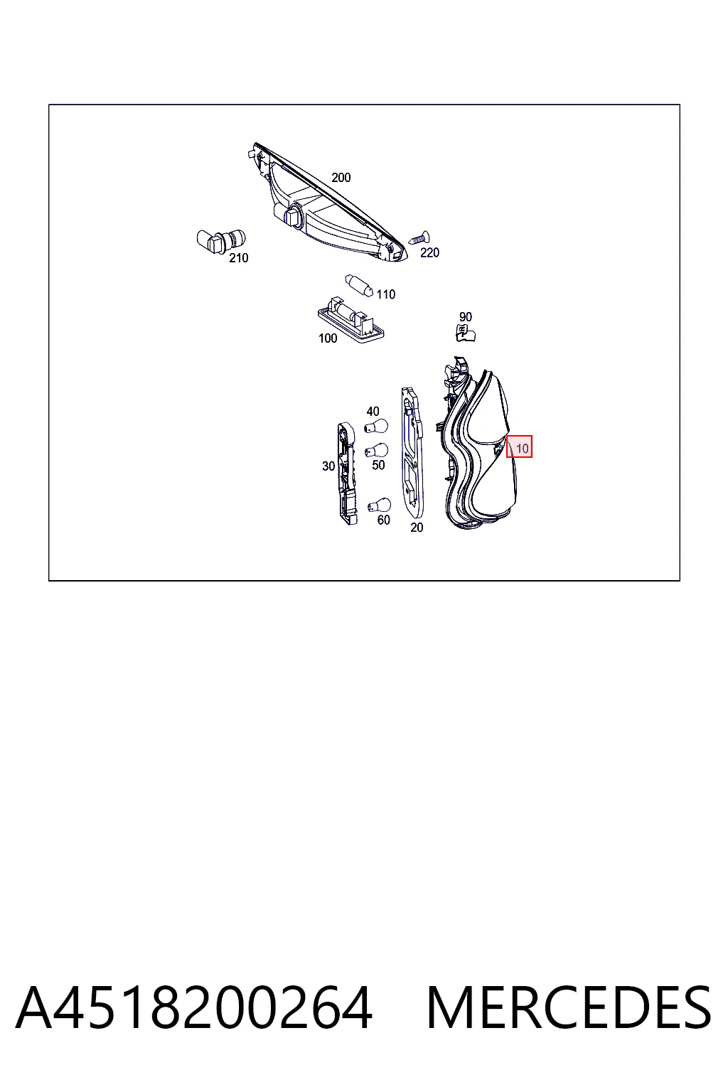 Фонари задние на Smart FORTWO  451
