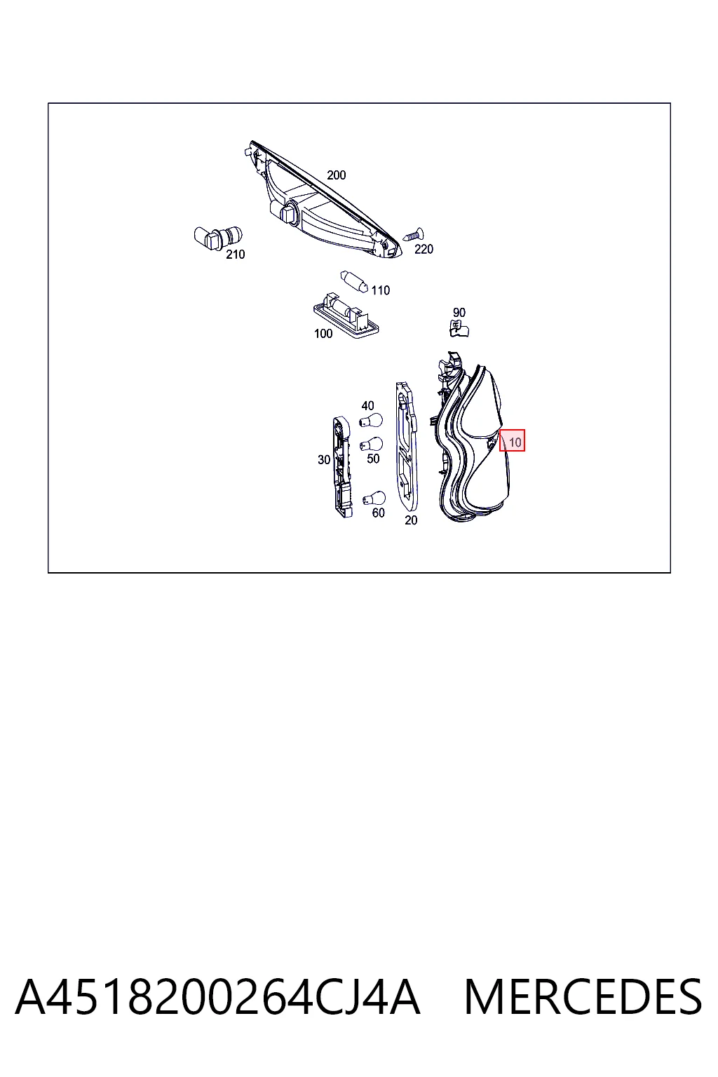 Фонарь задний правый Smart FORTWO купе (451) (2007 - 2026) цена, от 74.30 USD