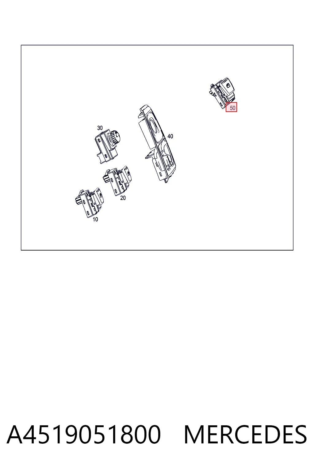 A4519051800 Mercedes Кнопки переднего правого стекло подъёмника