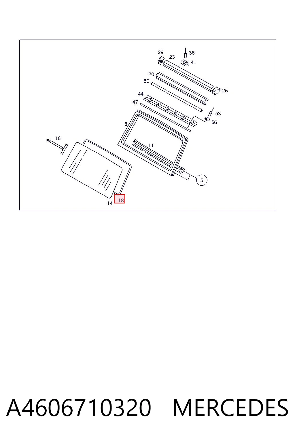 GS4615P110X Pilkington Прокладка лобового стекла