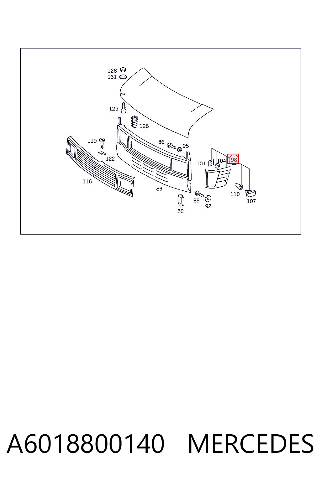 Поворотник правый на Mercedes Bus 207-310  601