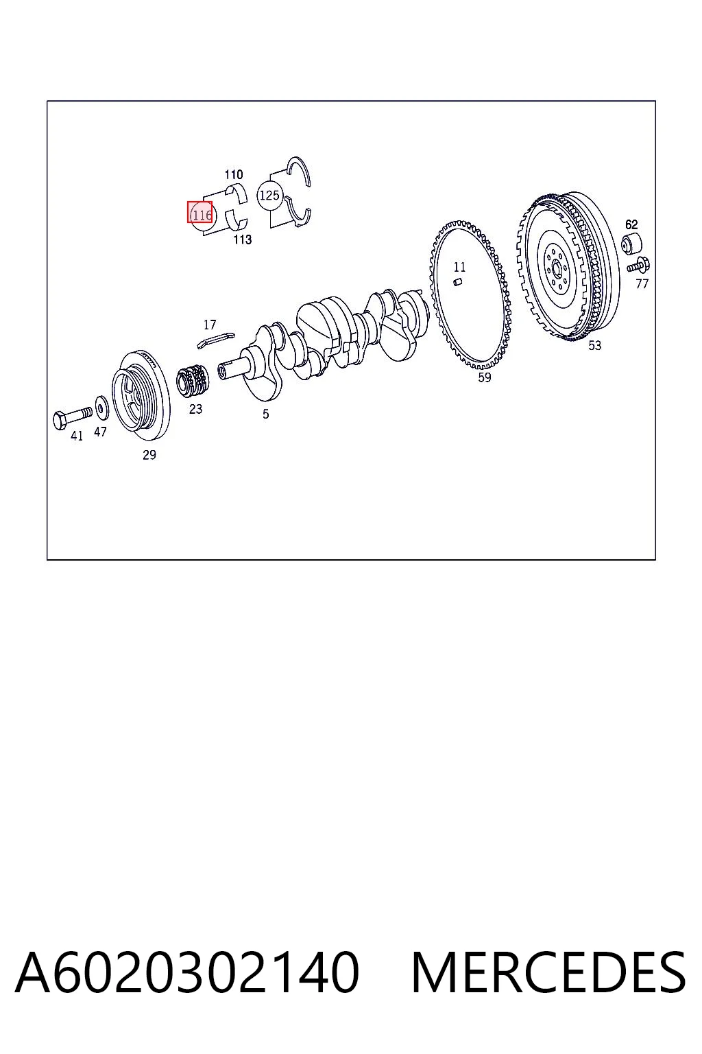 Вкладыши коленвала, коренные, комплект, 1-й ремонт (+0,25) Mahle Original 001HL200440 цена, от 83.01 USD