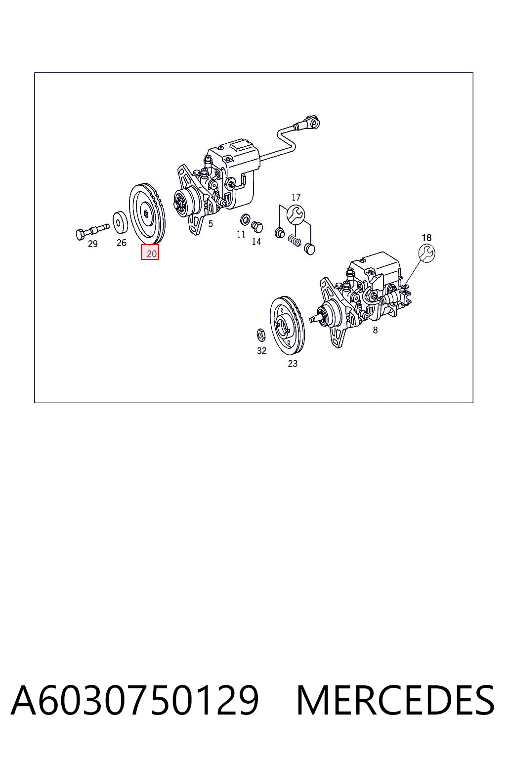 Звездочка привода ТНВД Mercedes 6020750029