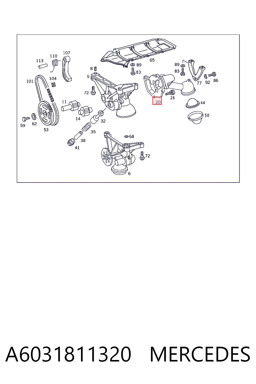 Купить A6031810001 Mercedes Насос маслозакачивающий