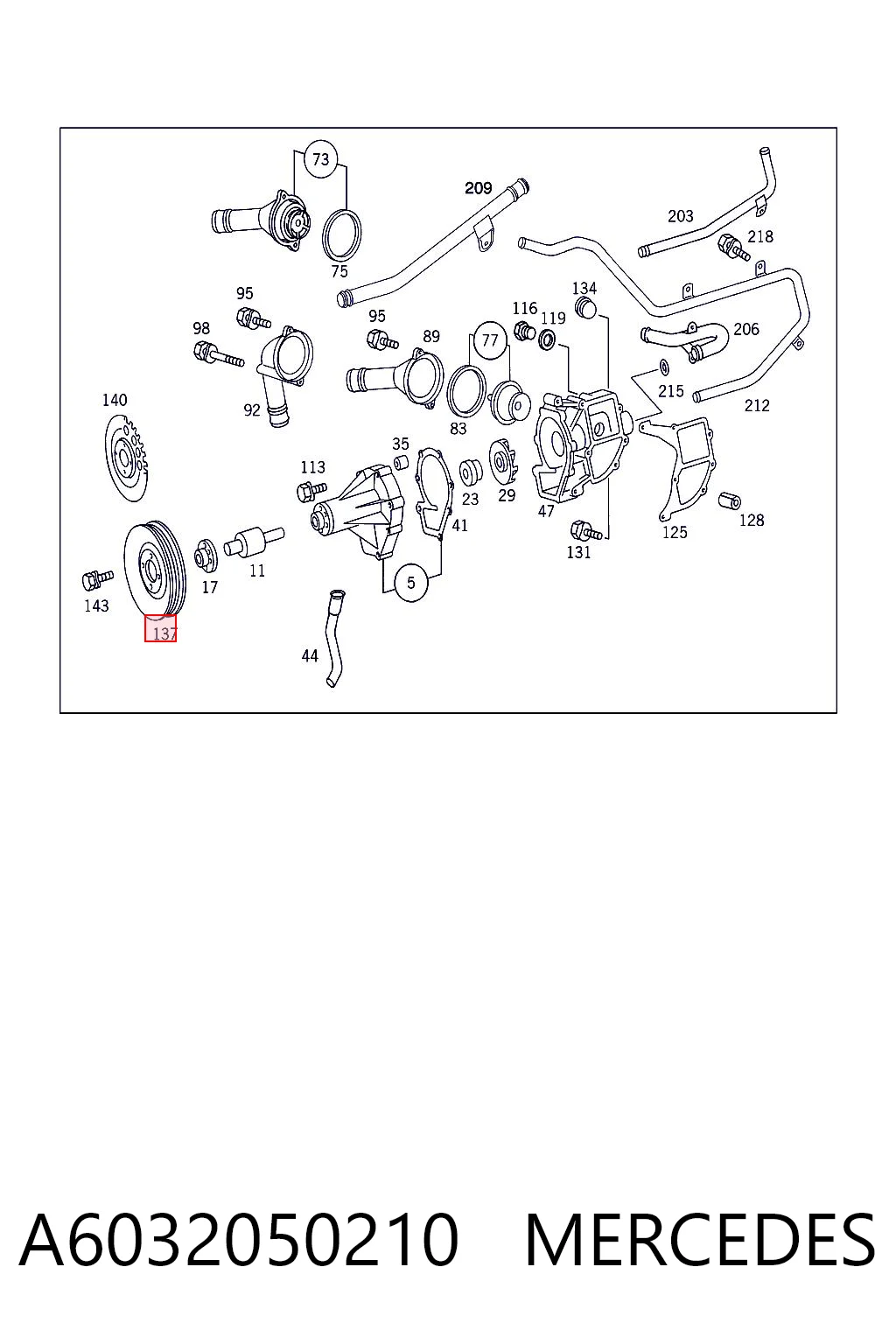 Шкив водяной помпы на Mercedes Sprinter I 4-t 904