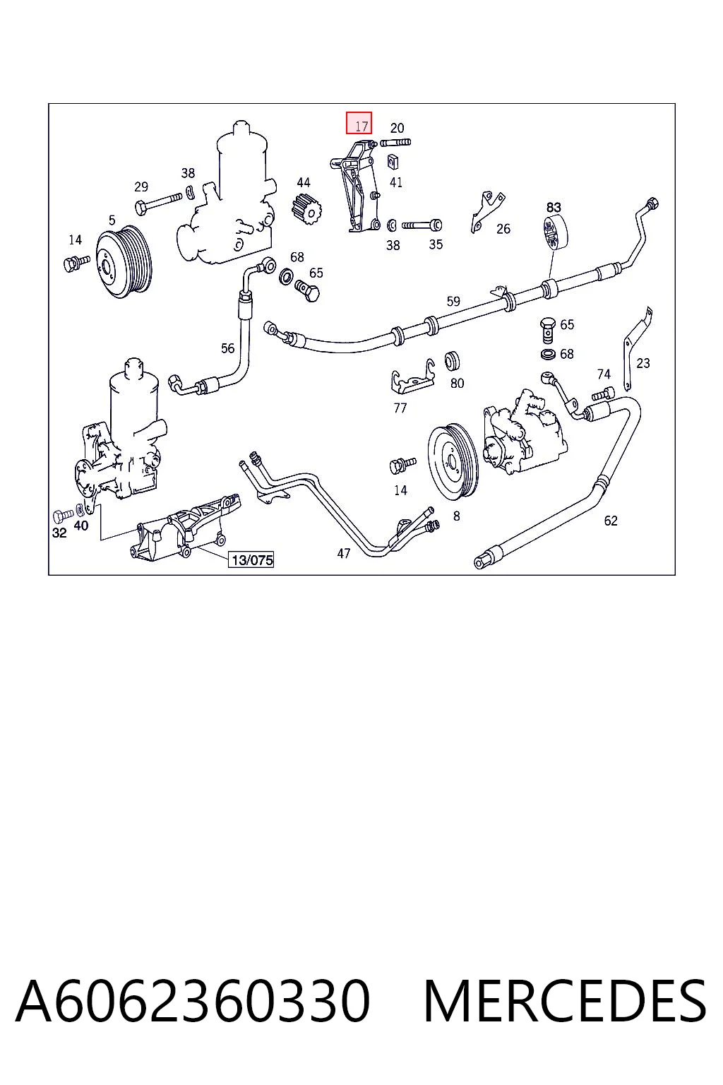 Кронштейн насоса г/у руля Mercedes 6062360030 цена, от 12.67 USD