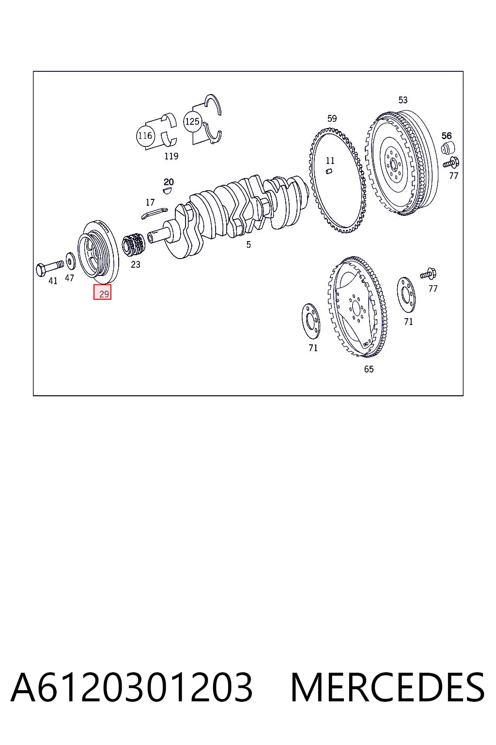 Шкив коленвала (демпфер) Motus MTS1202 цена, от 73.42 USD