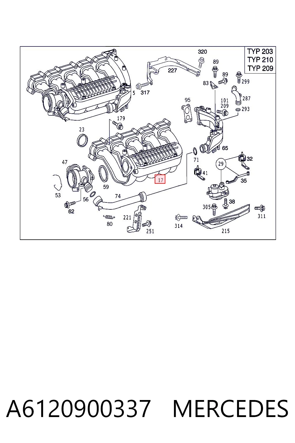 A6120900337 Mercedes Коллектор впускной