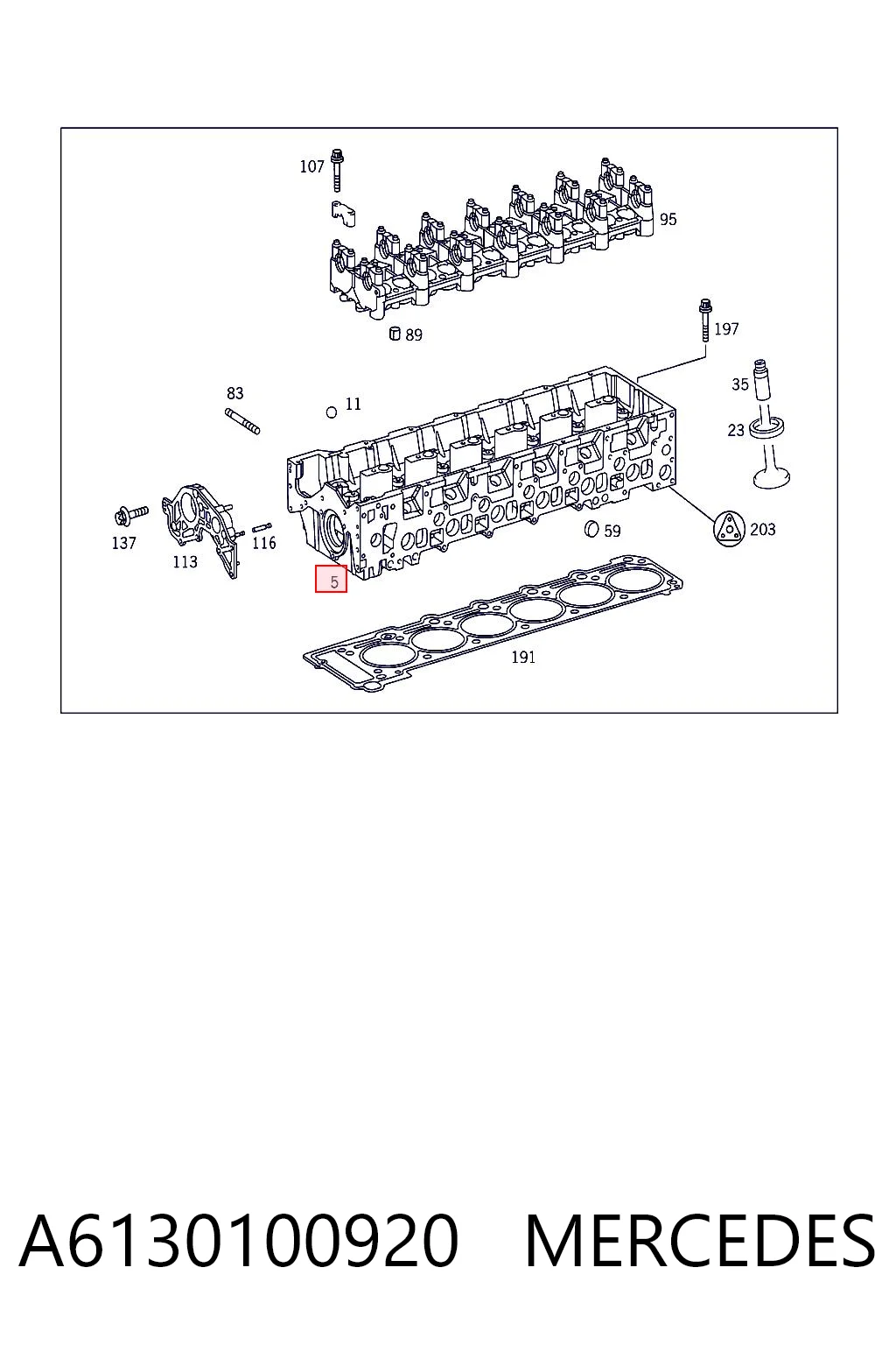 A6130100920 Mercedes Головка блока цилиндров