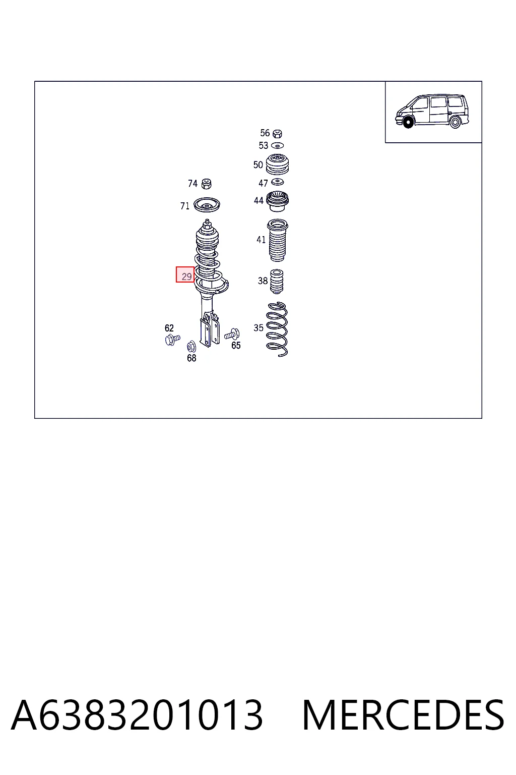 A6383201013 Mercedes Стойка передняя
