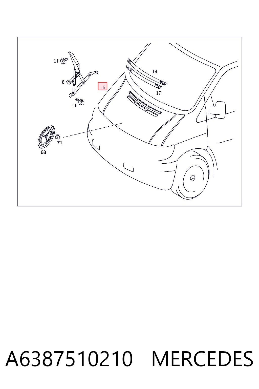  Капот Mercedes V 